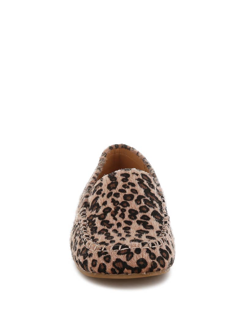 Paboa Leopard Print Flat Loafers