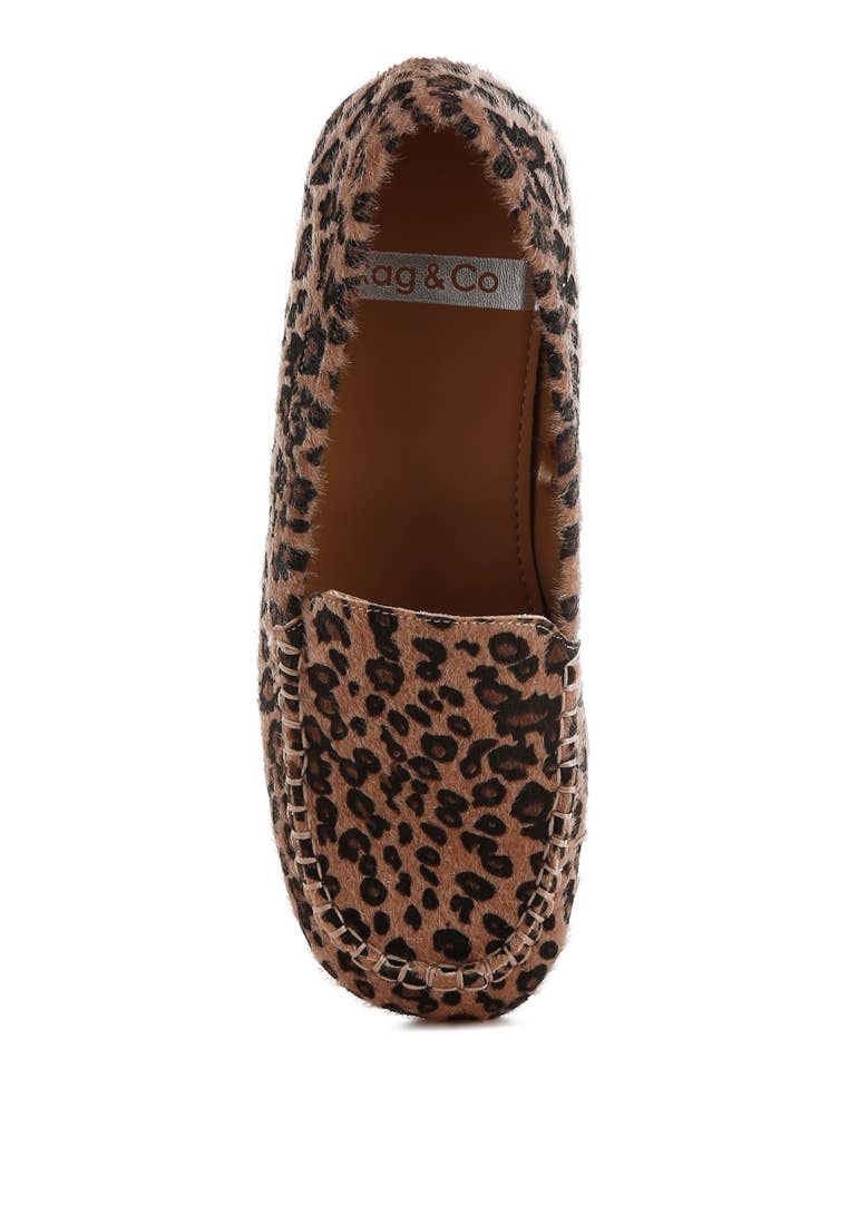 Paboa Leopard Print Flat Loafers