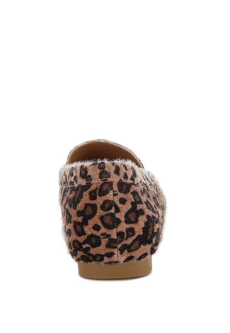Paboa Leopard Print Flat Loafers