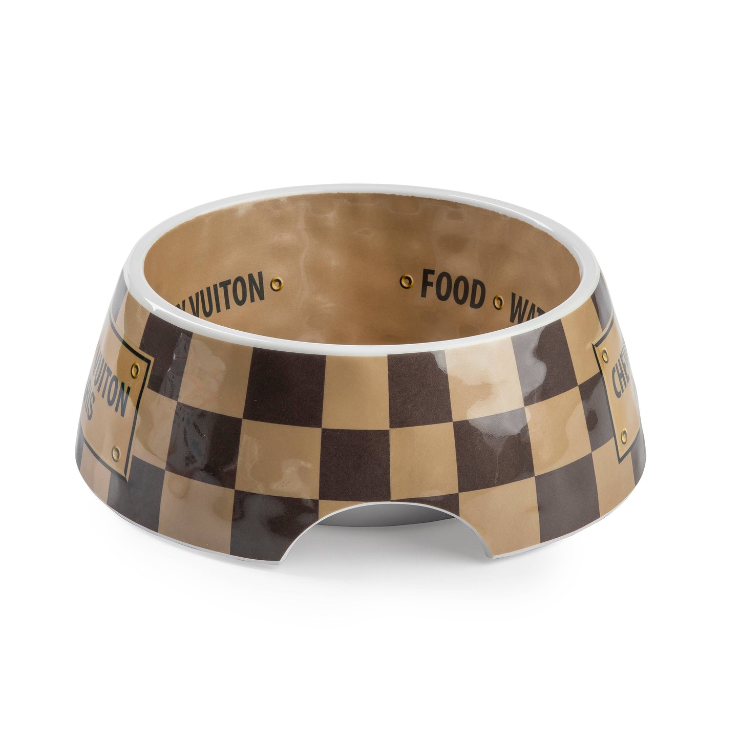 Checker Chewy Vuiton Bowl: Medium