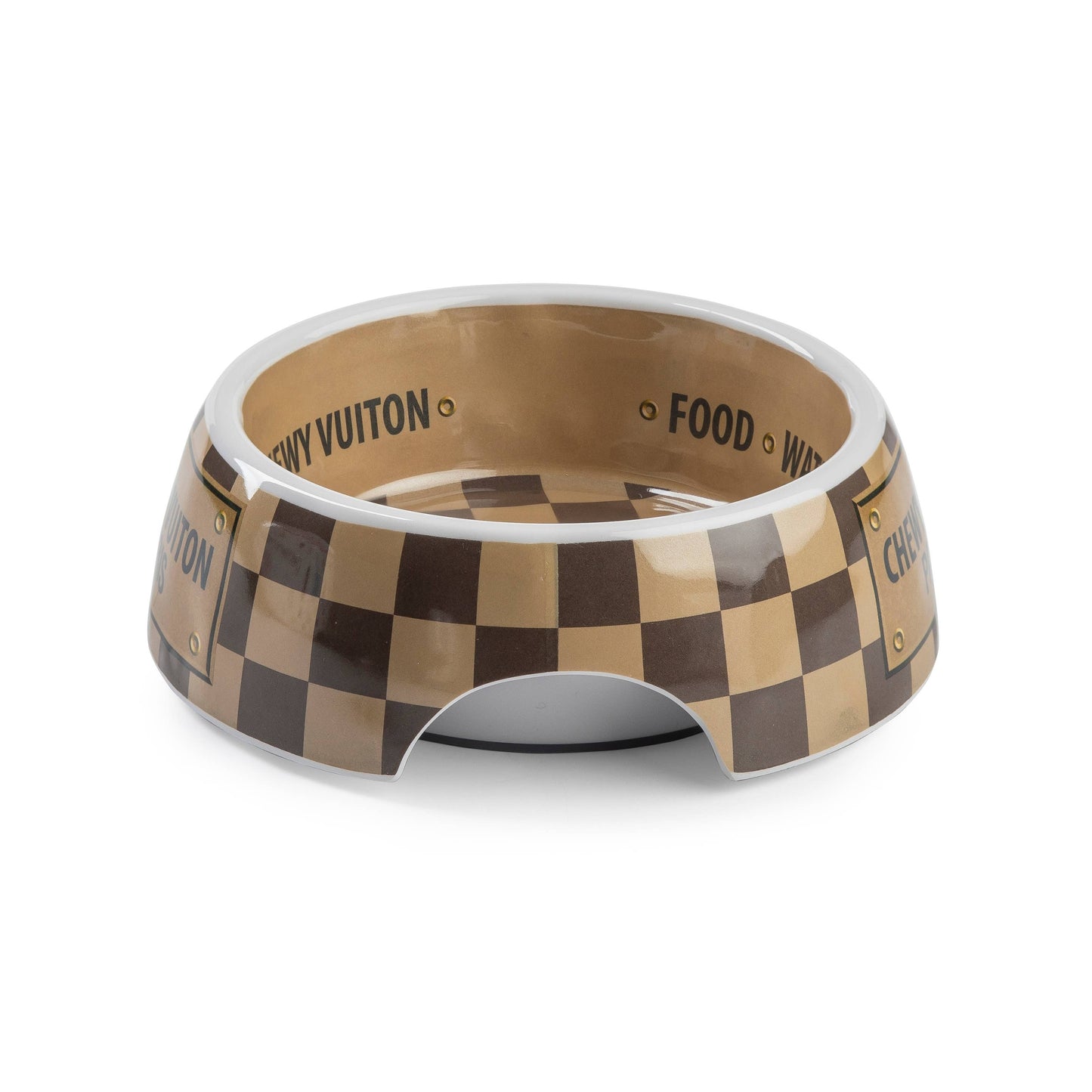 Checker Chewy Vuiton Bowl: Medium