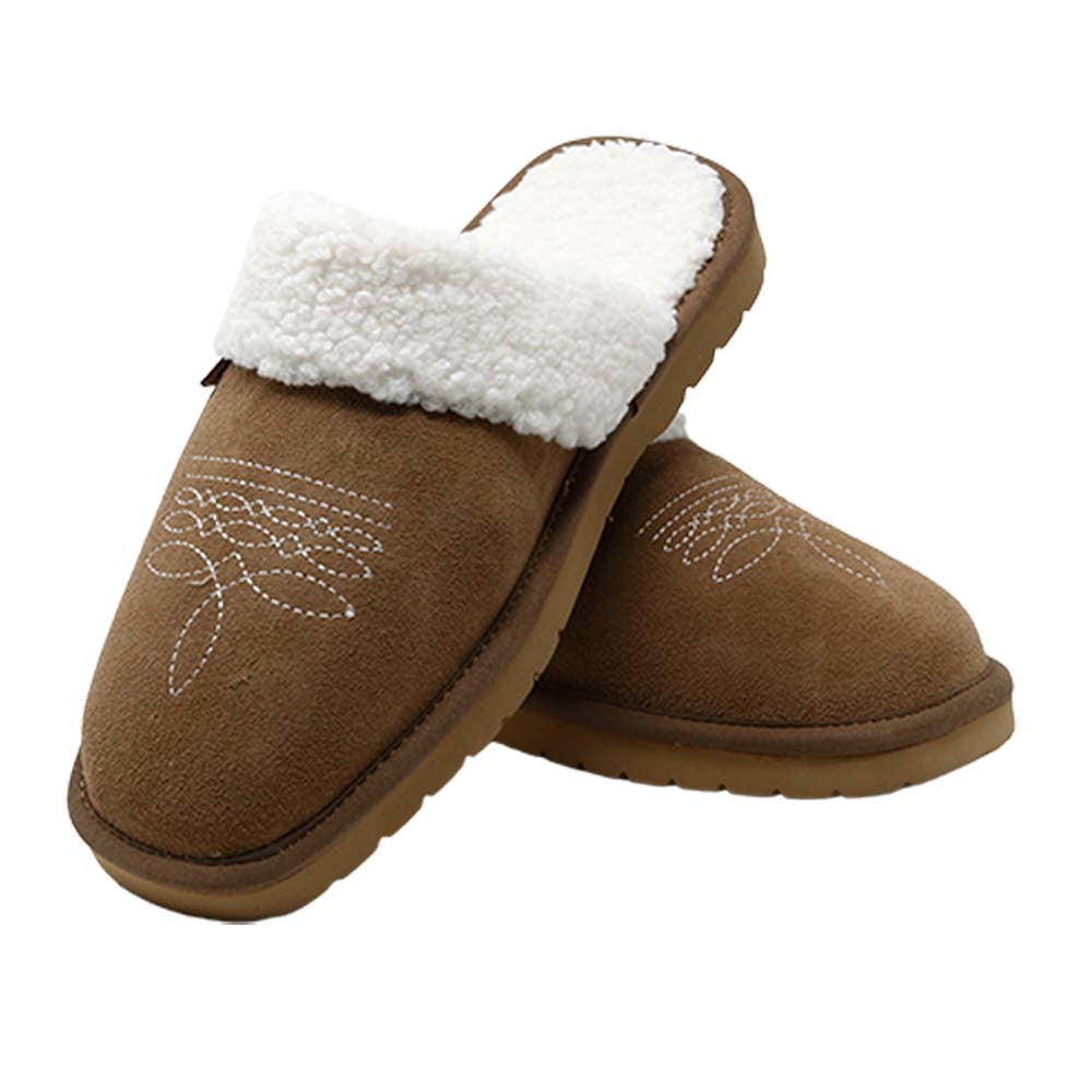 FALL BEST SELLER! Western Inspired Dolly Slippers | Fawn: Medium 7-9