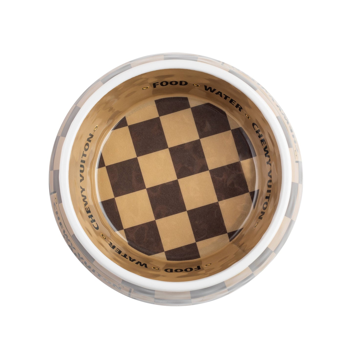 Checker Chewy Vuiton Bowl: Medium