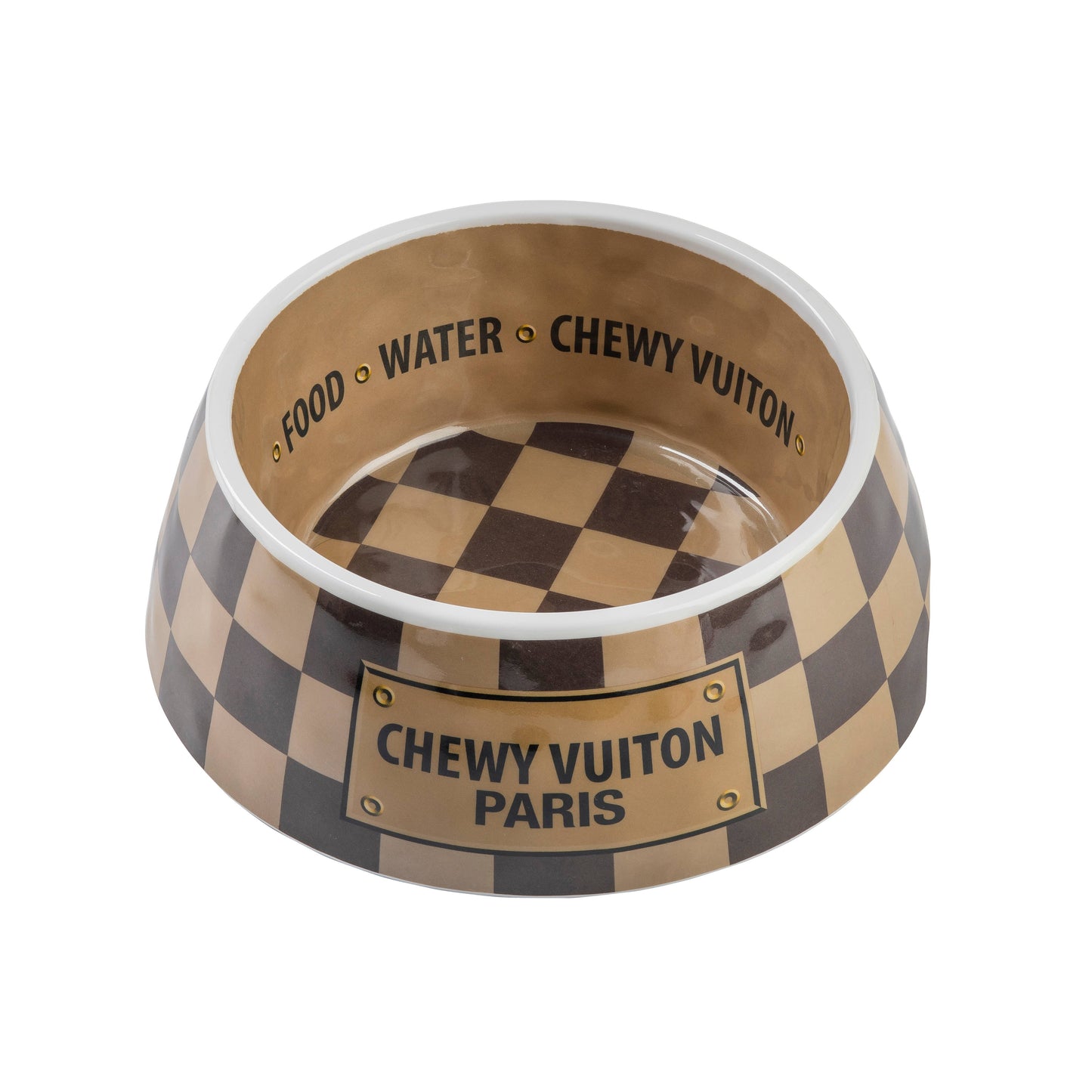 Checker Chewy Vuiton Bowl: Medium